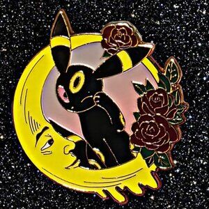 Umbreon Moonlit Rose Pokémon Enamel Pin – Dark Type Collector’s Treasure